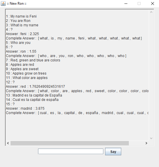 New Ron conversational interface